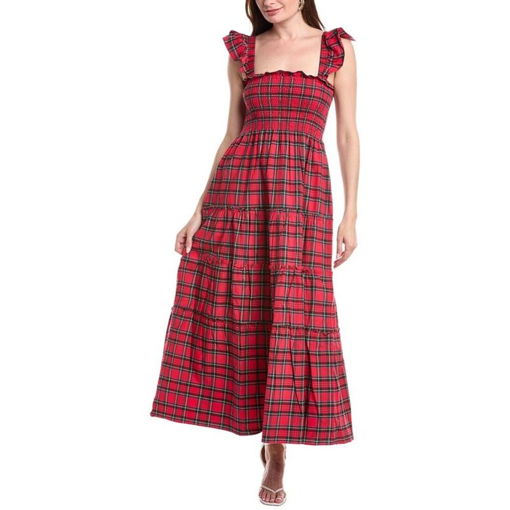 Sail To Sable Womens  Smocked Maxi Dress, Red
